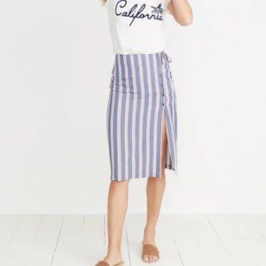 Layla Wrap Skirt in Cream/Red Multi Stripe